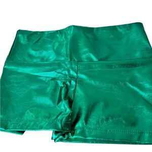 Kids small neon green/blue bike short exercise shorts dance shorts NWT
